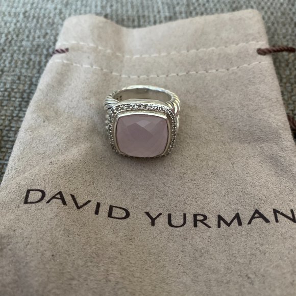 Authentic -David Yurman Albion  ring with Rose Quartz and diamonds - Picture 4 of 6